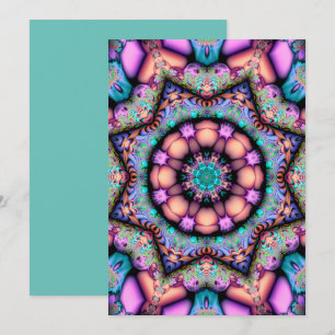 Fractal Mandala Blommigt Psychedelic Inbjudningar