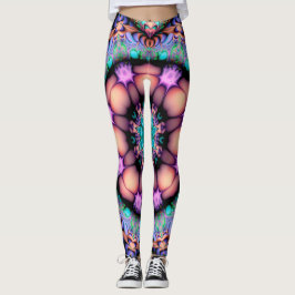Fractal Mandala Blommigt Psychedelic Leggings