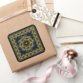 Fractal mandala fairy framkantad ornament fyrkantigt klistermärke