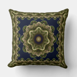 Fractal mandala fairy framkantad ornament kudde