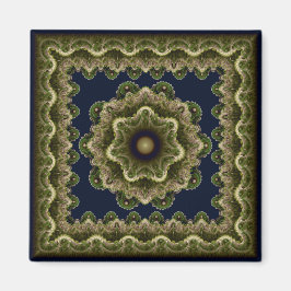 Fractal mandala fairy framkantad ornament magnet