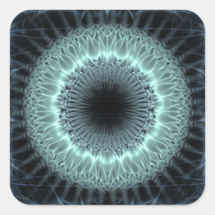 Fractal Mandala Fyrkantigt Klistermärke