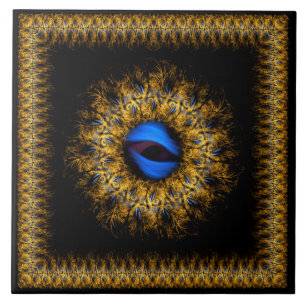 Fractal mandala kung öga kakelplatta