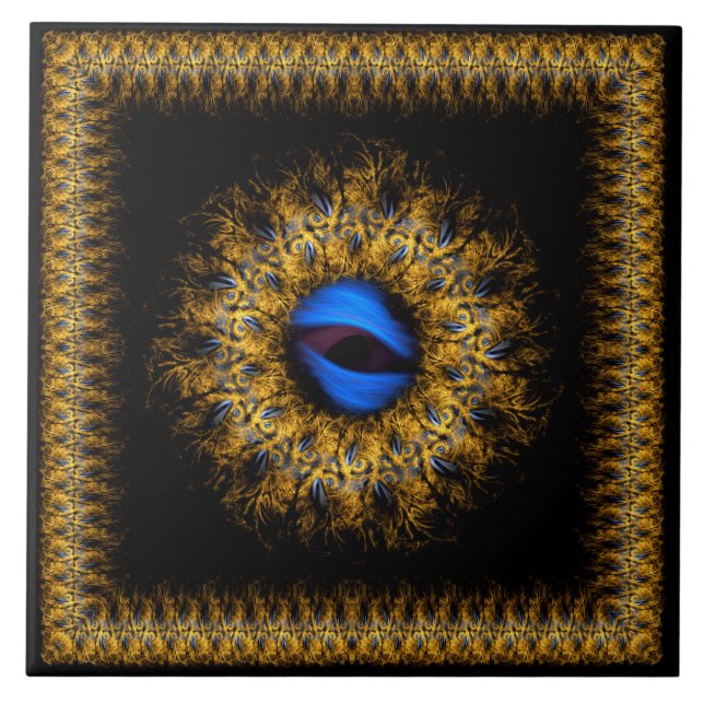 Fractal mandala kung öga kakelplatta (Framsidan)