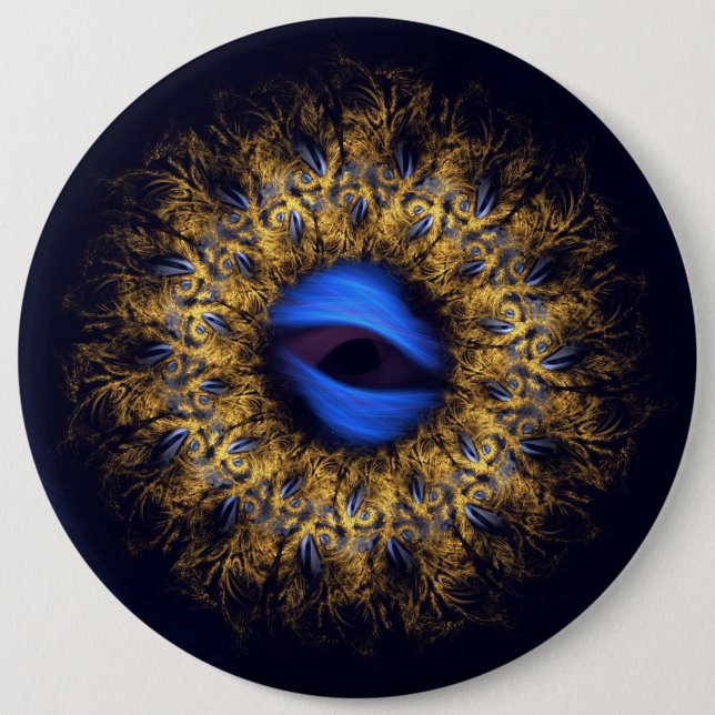 Fractal mandala kung öga knapp (Framsida)