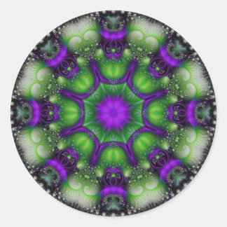 Fractal Mandala - Lavender Delight Runt Klistermärke