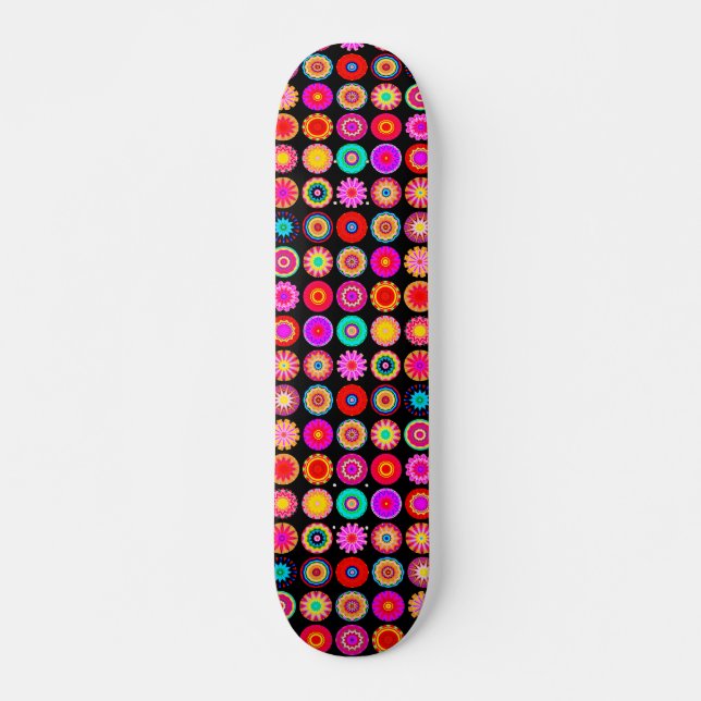 Fractal Mandala Mini Skateboard Bräda 18,7 Cm (Framsida)