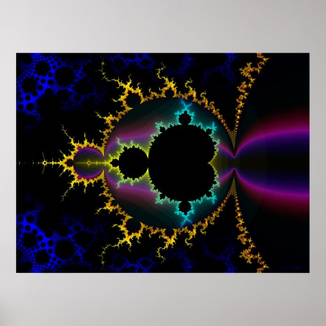 Fractal Mandelbrot Electric Natt Poster (Framsidan)