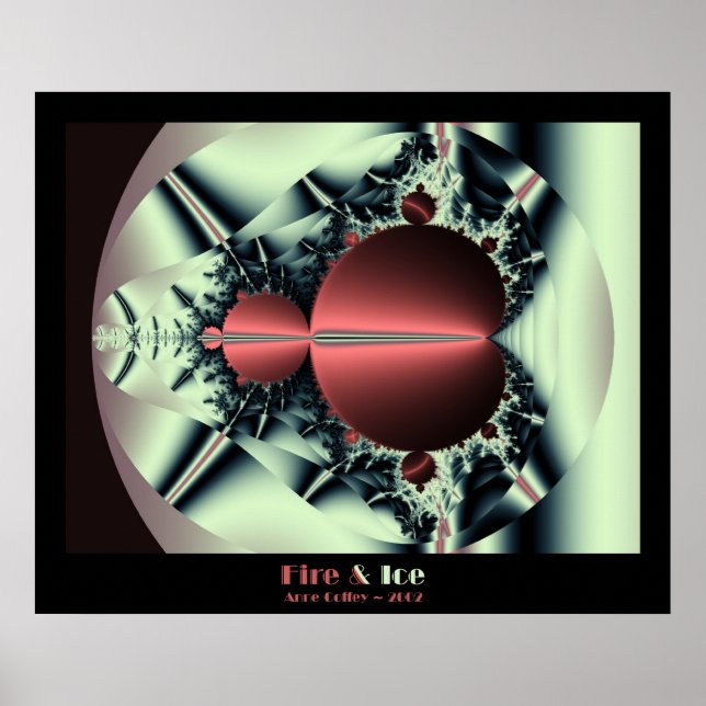 Fractal Mandelbrot Fire och Ice Fractal Poster (Framsidan)