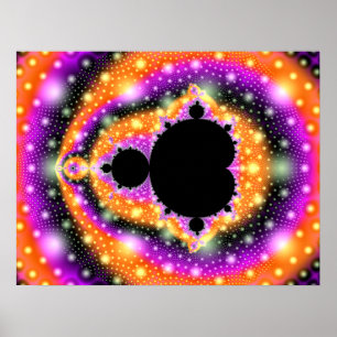 Fractal Mandelbrot Orange Pink Poster