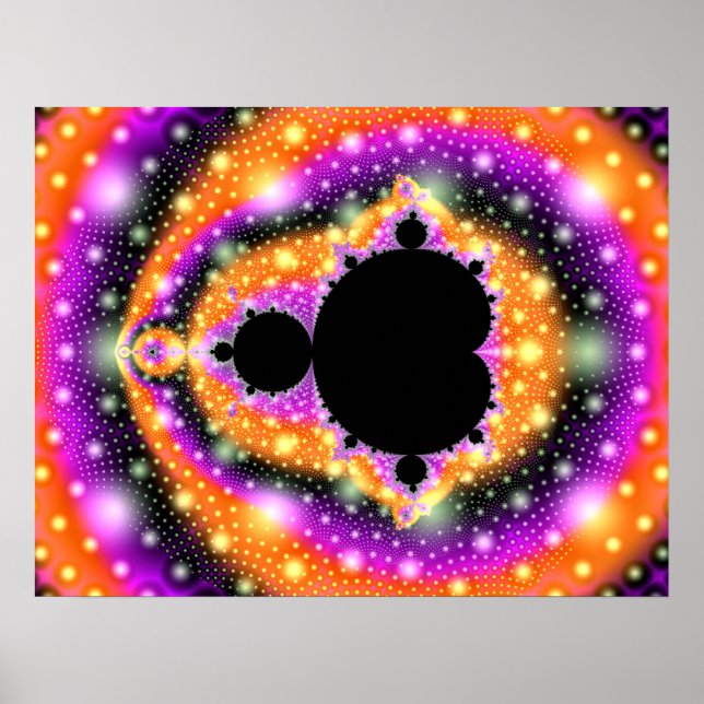 Fractal Mandelbrot Orange Pink  Poster (Framsidan)