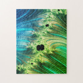 Fractal Mandelbrot | Turcos Blue och Neo Mint Pussel