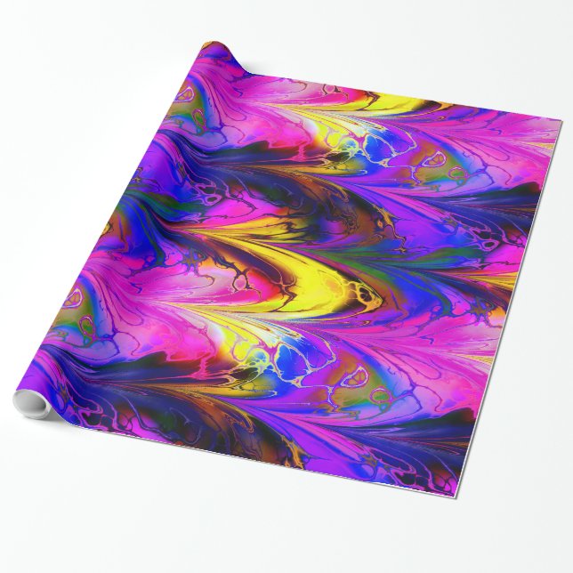 Fractal Marble 7A Omslagning Papper Presentpapper (Utrullad)