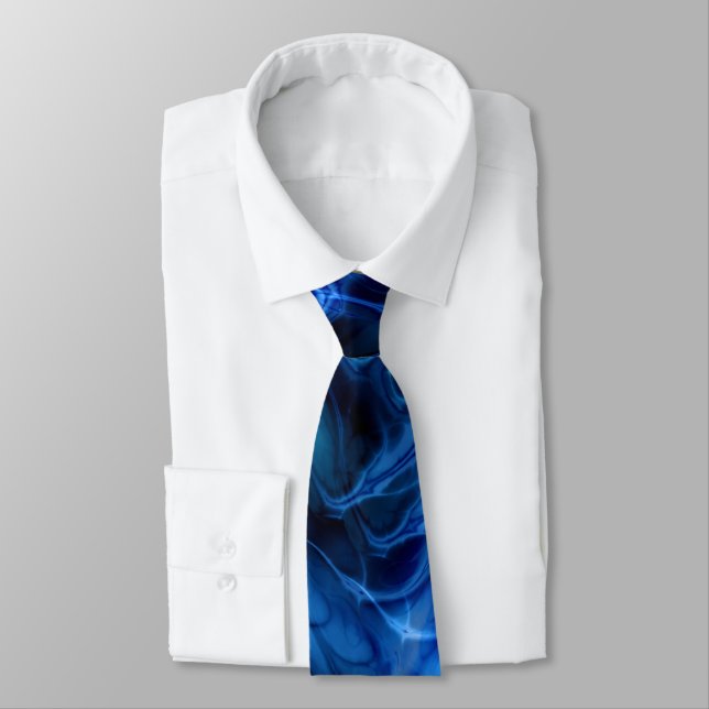 Fractal Marble Blue Tie Slips (Bunden)