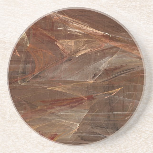 Fractal Marble Grunge Series-13—Brn Underlägg 1 av Sandsten (Framsidan)