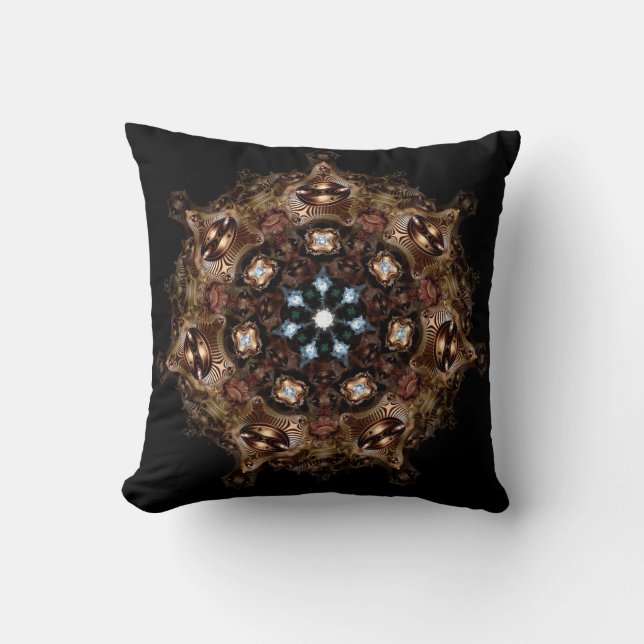 Fractal Maskin ElvesAlien Mandala Psychedelic Art Kudde (Framsida)