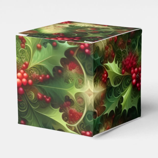 Fractal Mistletoe Favor Box Presentaskar (Framsidan Sidan)