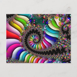 Fractal Multifärgad Spiral Vykort