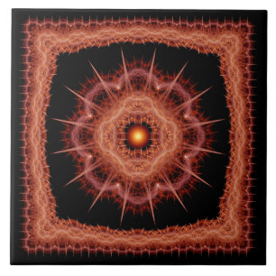 Fractal mystical prickly mönster kakelplatta