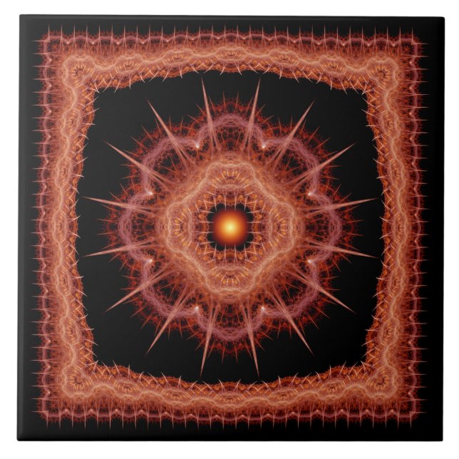 Fractal mystical prickly mönster kakelplatta (Framsidan)