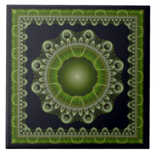 Fractal, oriental keramisk mönster-ruta kakelplatta
