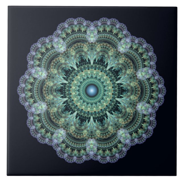 Fractal oriental mönster kakelplatta (Framsidan)