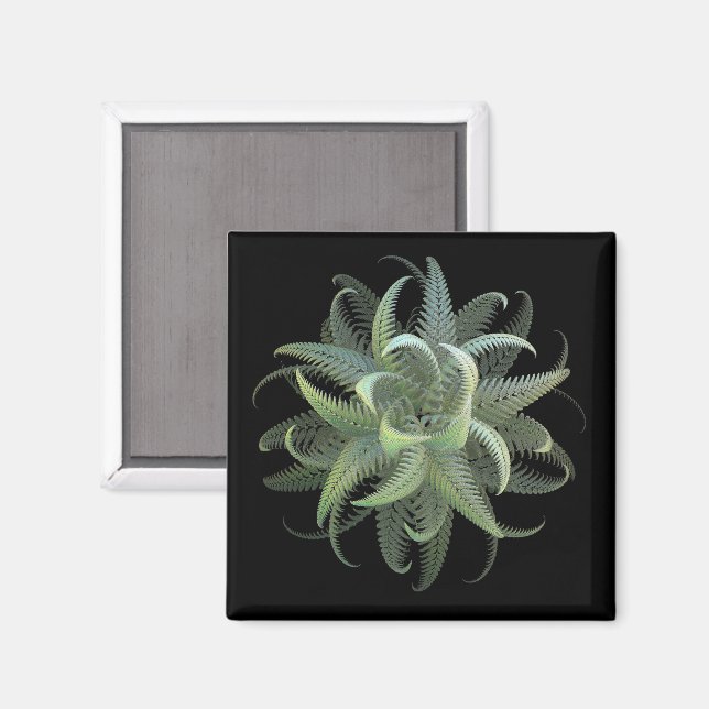 Fractal Ormbunke Blomning  Magnet (Front/Back)