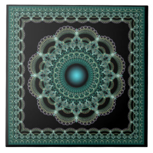 Fractal ornate star mandala kakelplatta