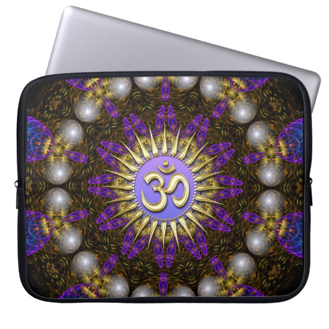 Fractal Pearls Golden OM bärbar dator Laptop sleev Laptop Sleeve (Framsidan)
