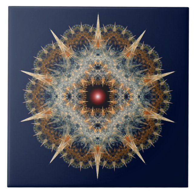 Fractal prickly ornament kakelplatta (Framsidan)