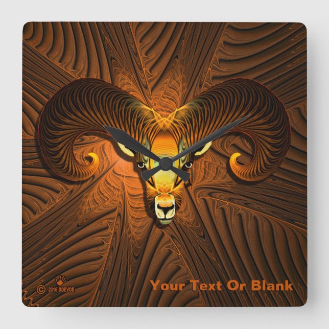 Fractal Rams chef Fyrkantig Klocka (Framsida)