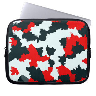 Fractal Red Black White Mönster Design Laptop Fodral