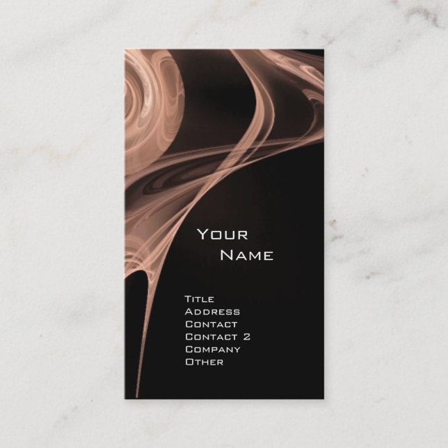 FRACTAL RO 3, antika, mjuka, brun rosa svart Visitkort (Framsida)
