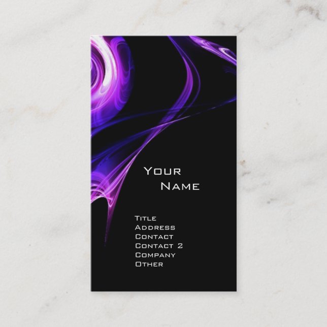 FRACTAL RO 3 ljusblå lila violett svart svart Visitkort (Framsida)