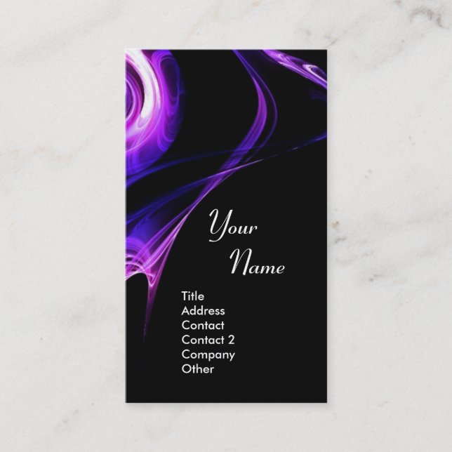 FRACTAL RO 3 ljusblå lila violett Visitkort (Framsida)