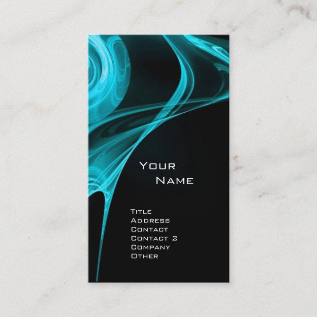 FRACTAL RO 3 ljusblå svart svart Visitkort (Framsida)