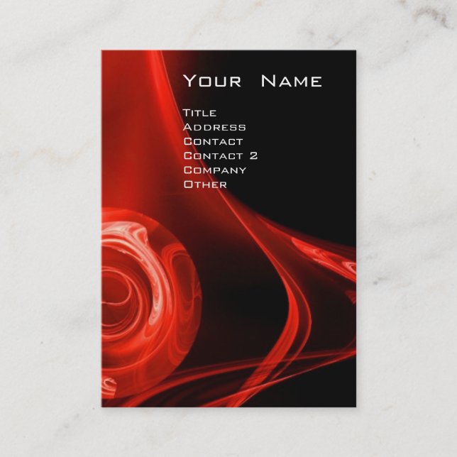FRACTAL RO 3 ljusröd svart Visitkort (Framsida)