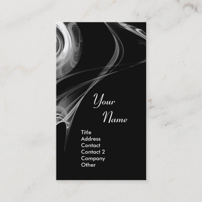 FRACTAL RO 3 ljussvart och vitt grått Visitkort (Framsida)