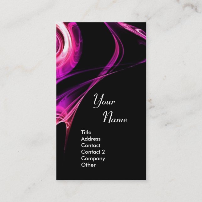 FRACTAL RO 3, skarp ljus rosa lila violett Visitkort (Framsida)