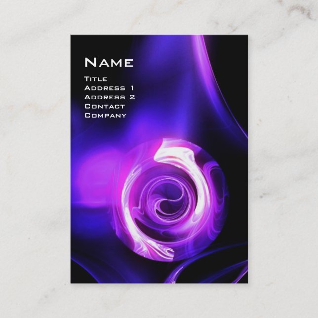 FRACTAL RO 4 MONOGRAM lila rosa blue Visitkort (Framsida)