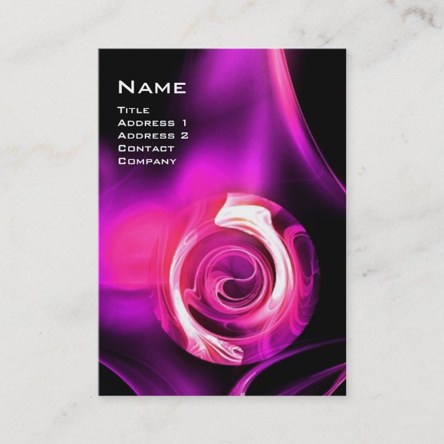 FRACTAL RO 4 MONOGRAM svartvit lila rosa Visitkort (Framsida)