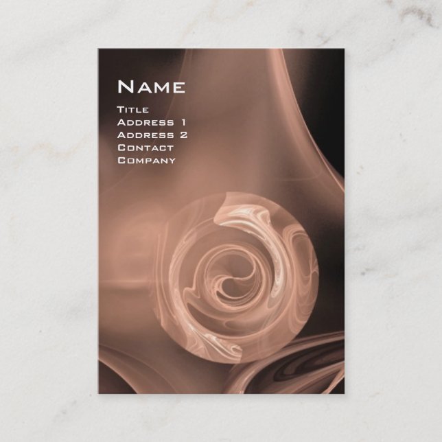FRACTAL RO 4 MONOGRAM svartvit rosa brun Visitkort (Framsida)
