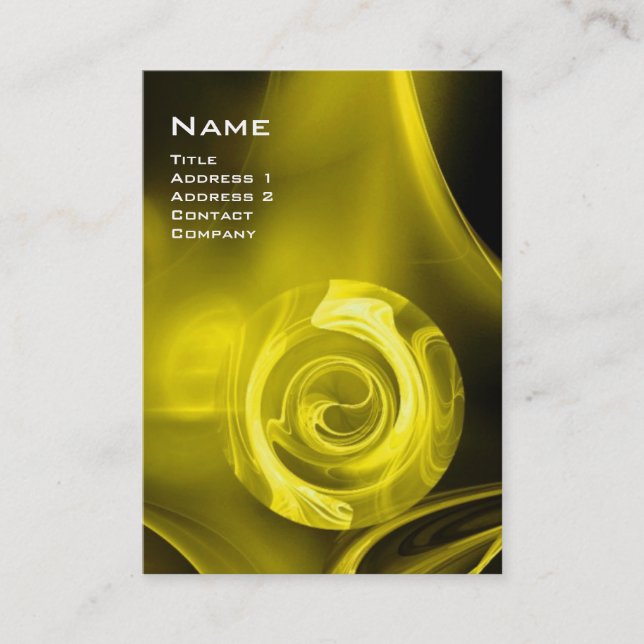 FRACTAL RO 4 MONOGRAM vit gult svart Visitkort (Framsida)