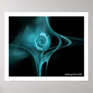 FRACTAL RO, blå turkas Poster