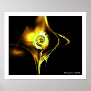 FRACTAL RO, gult brun Poster