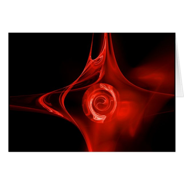 FRACTAL RO, röd Hälsningskort (Framsidan Horizontal)