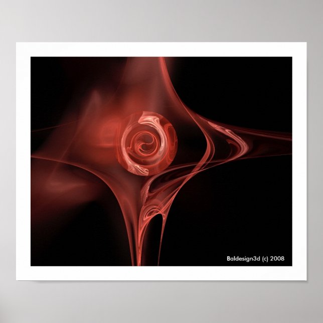 FRACTAL RO, rödbrun Poster (Framsidan)