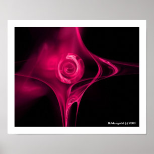 FRACTAL RO , rosa fuchsia Poster