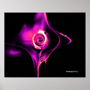 FRACTAL RO , rosa lila Poster