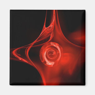 FRACTAL RO, rött, svart Magnet